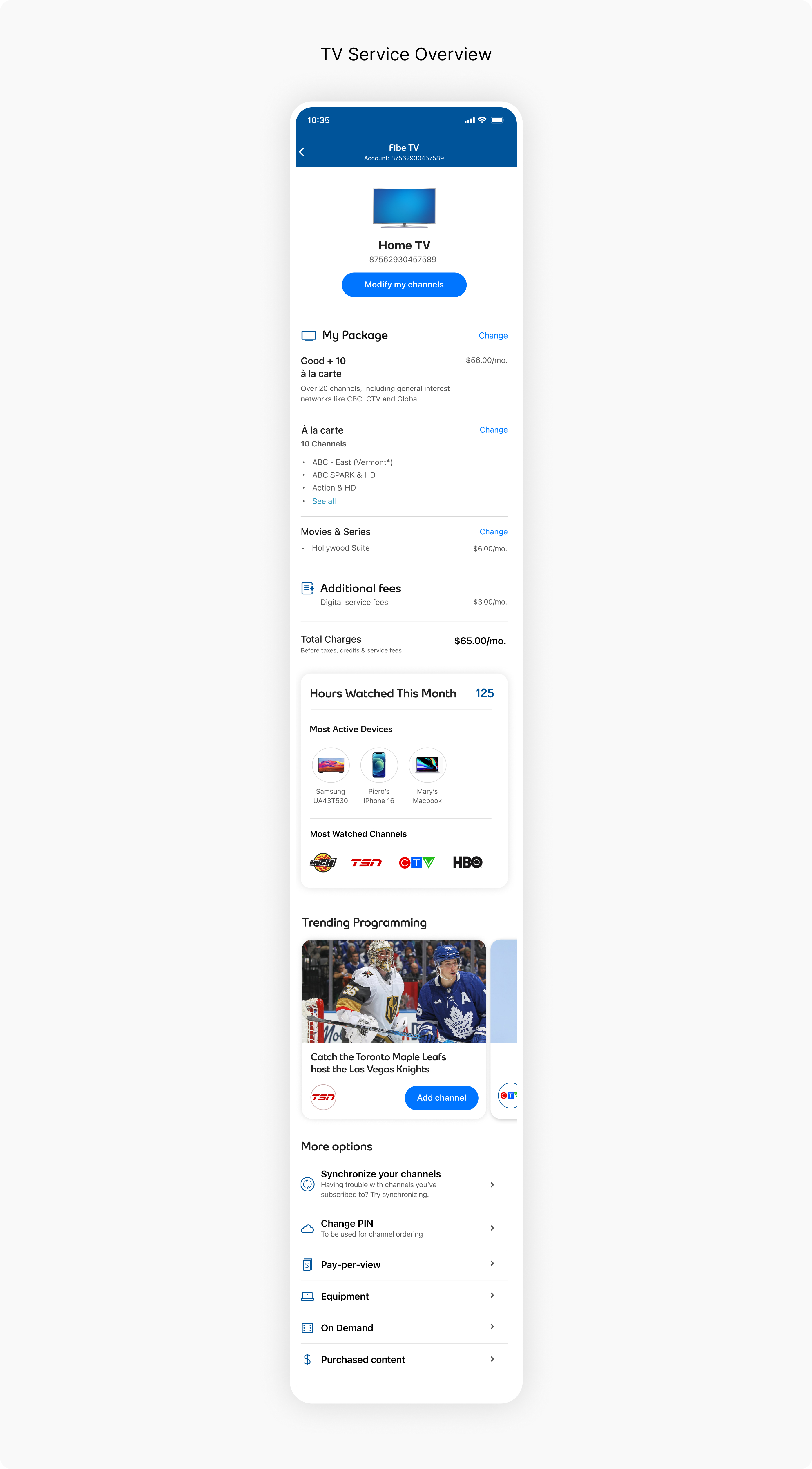 TV package management overview